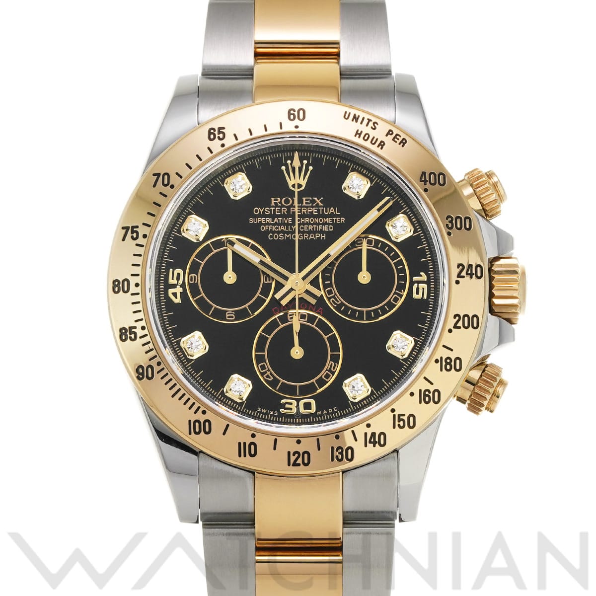 ロレックス コスモグラフ デイトナ 116523G ブラック/ダイヤモンド メンズ 時計 【中古】【wristwatch】