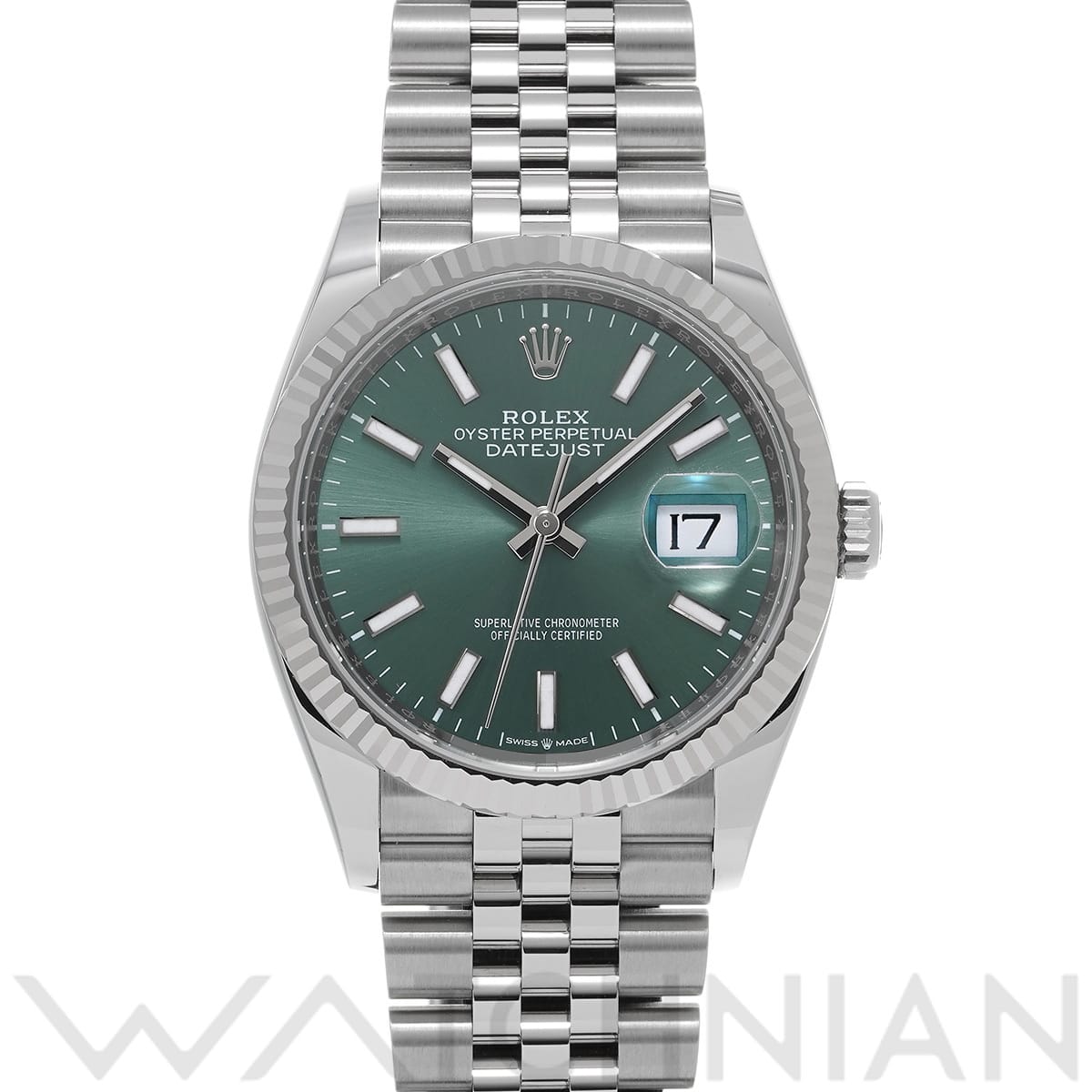 ロレックス デイトジャスト 36 126234 ミントグリーン メンズ 時計 【中古】【wristwatch】