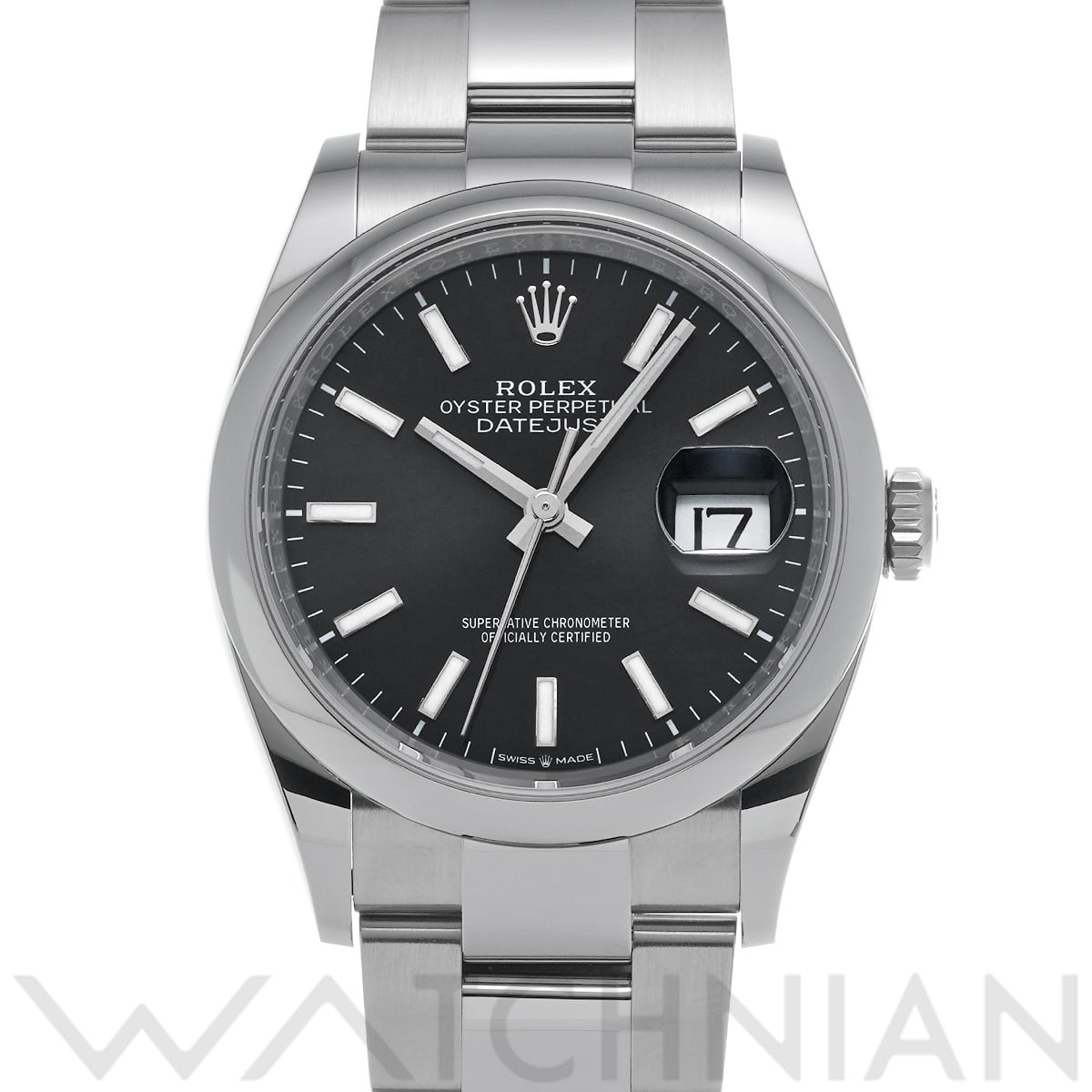 ロレックス デイトジャスト 36 126200 ブライトブラック メンズ 時計 【中古】【wristwatch】