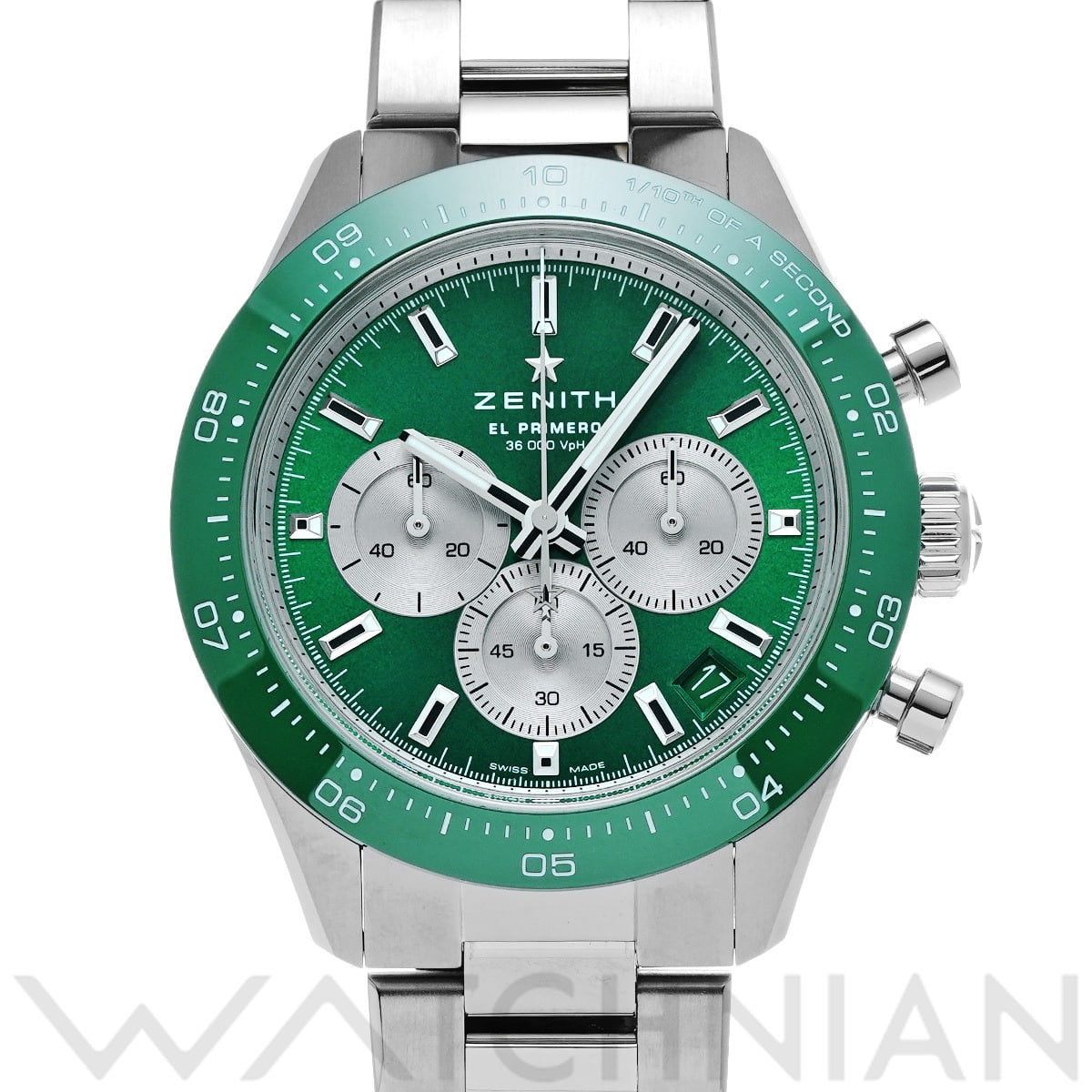ゼニス クロノマスター スポーツ ヨシダ スペシャルエディション 03.3108.3600/57.M3100 グリーンラッカー/シルバー メンズ 時計 【中古】【wristwatch】