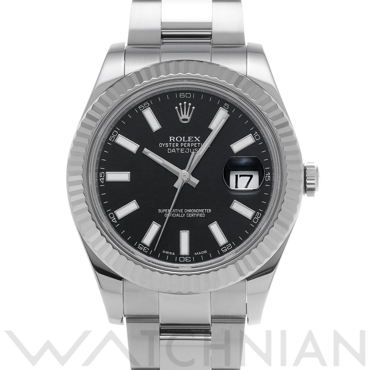 ロレックス デイトジャスト II 116334 ブラック メンズ 時計 【中古】【wristwatch】