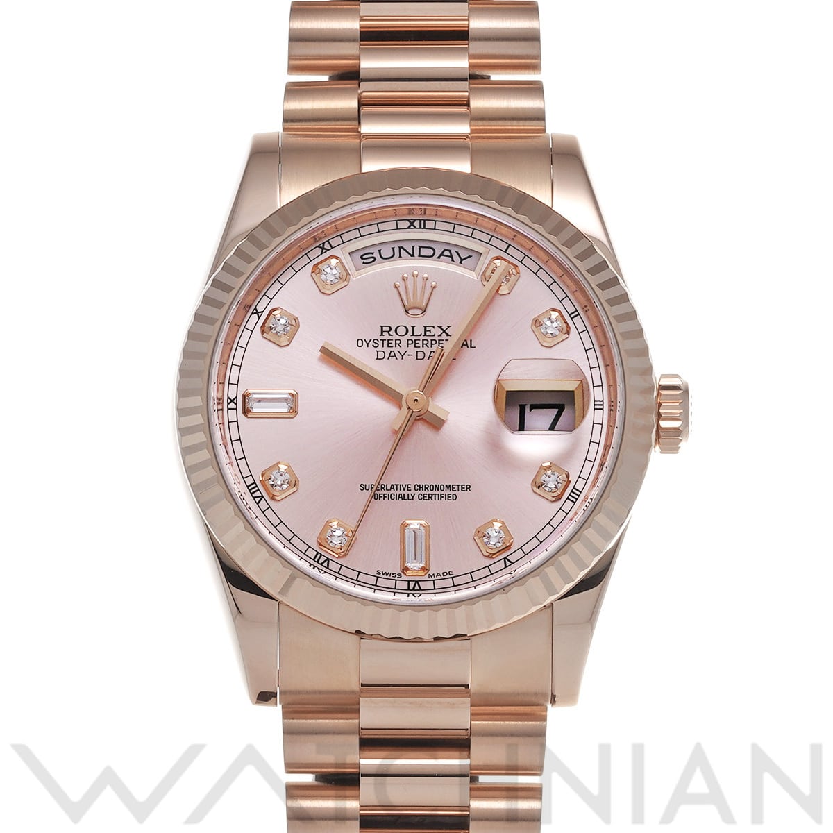 ロレックス デイデイト 36 118235A ピンク/ダイヤモンド メンズ 時計 【中古】【wristwatch】
