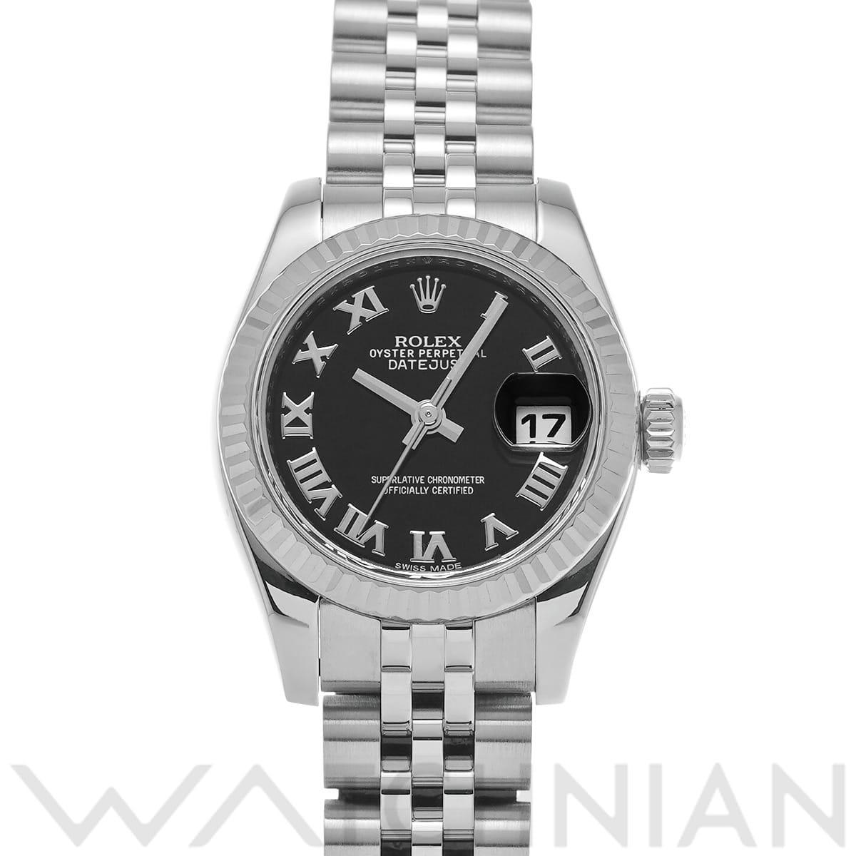 ロレックス デイトジャスト 179174 ブラック レディース 時計 【中古】【wristwatch】