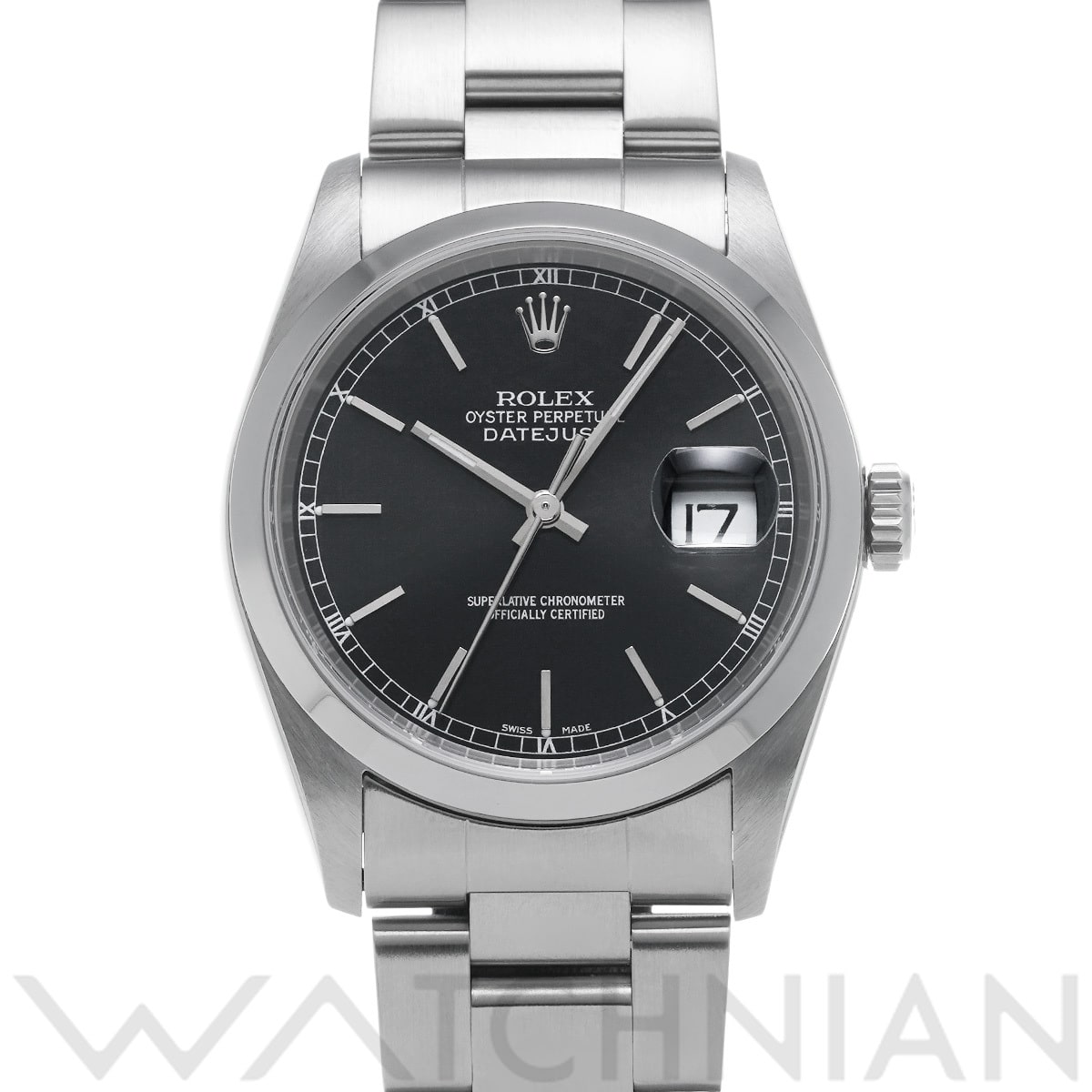 ロレックス デイトジャスト 16200 ブラック メンズ 時計 【中古】【wristwatch】