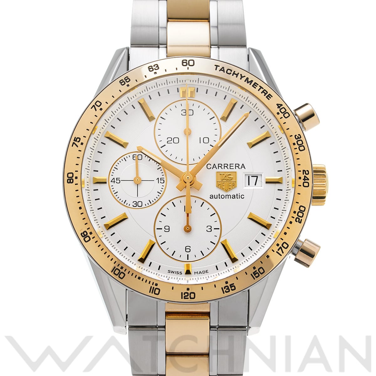 タグ ホイヤー カレラ キャリバー16 クロノグラフ CV2050.BD0789 ホワイト メンズ 時計 【中古】【wristwatch】