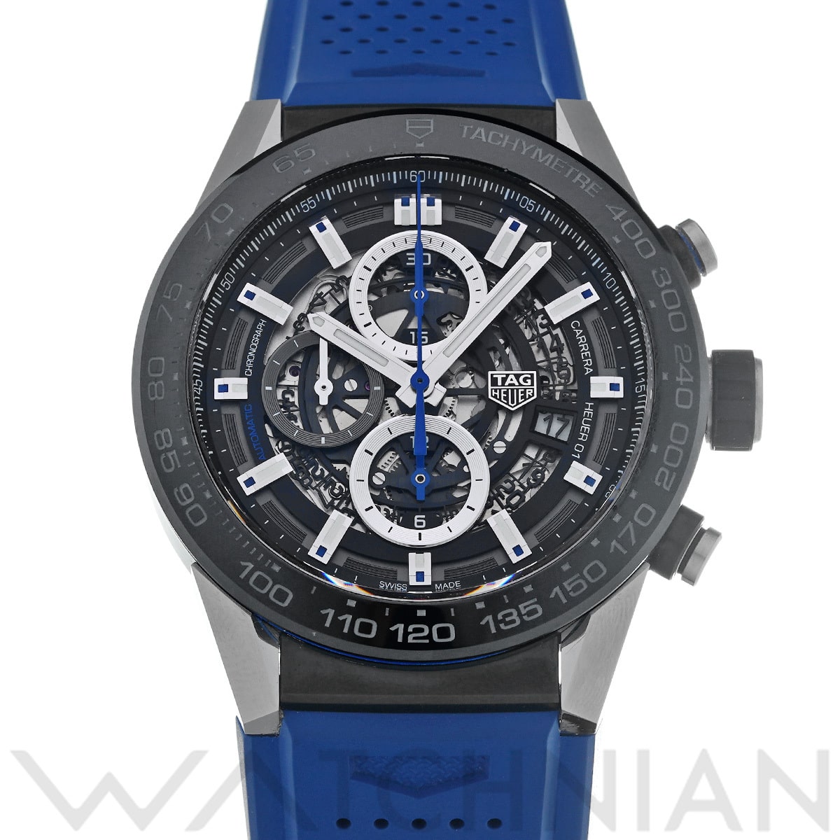 タグ ホイヤー カレラ キャリバーホイヤー01 クロノグラフ CAR2A1T.FT6052 ブラック メンズ 時計 【中古】【wristwatch】