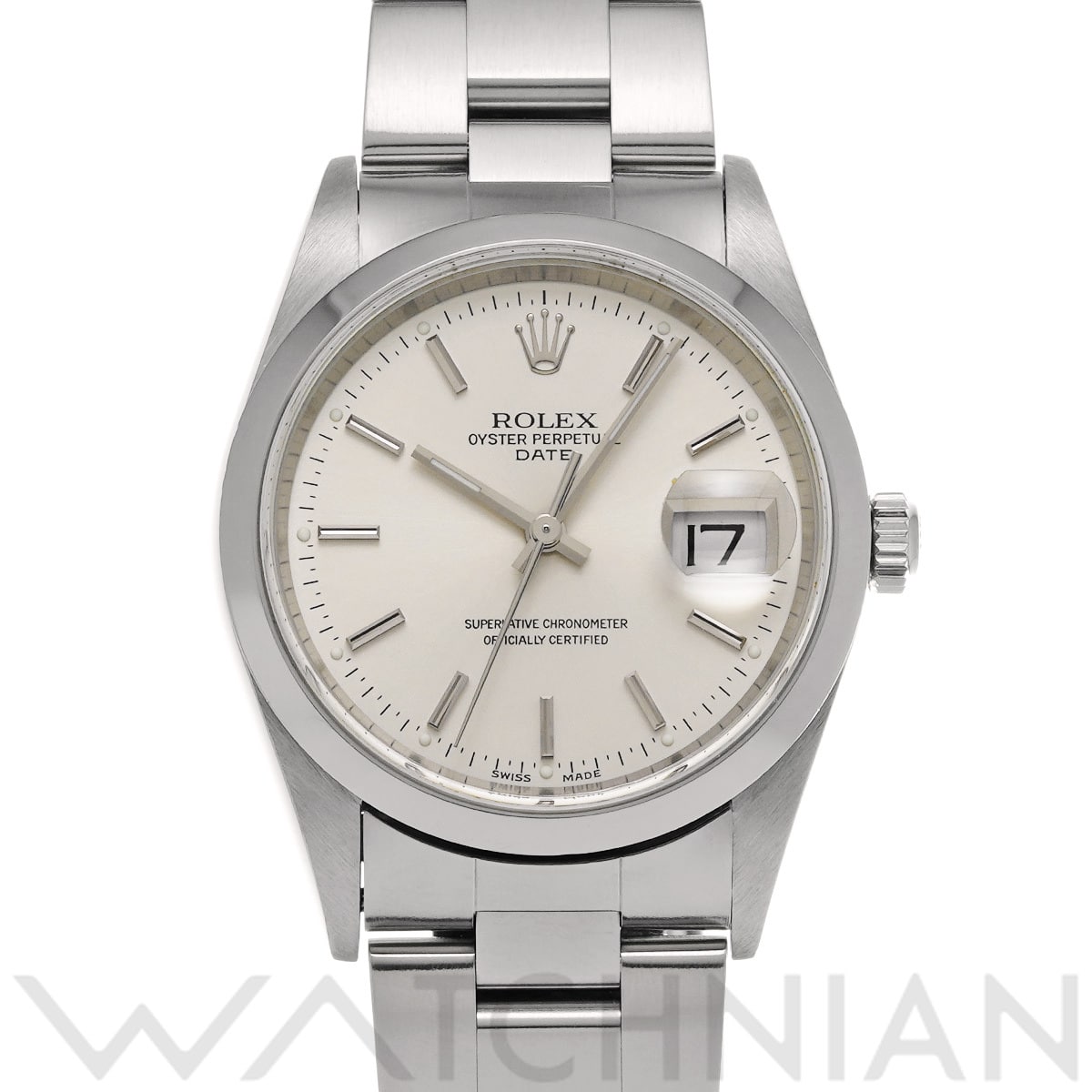 ロレックス オイスターパーペチュアル デイト 15200 シルバー メンズ 時計 【中古】【wristwatch】