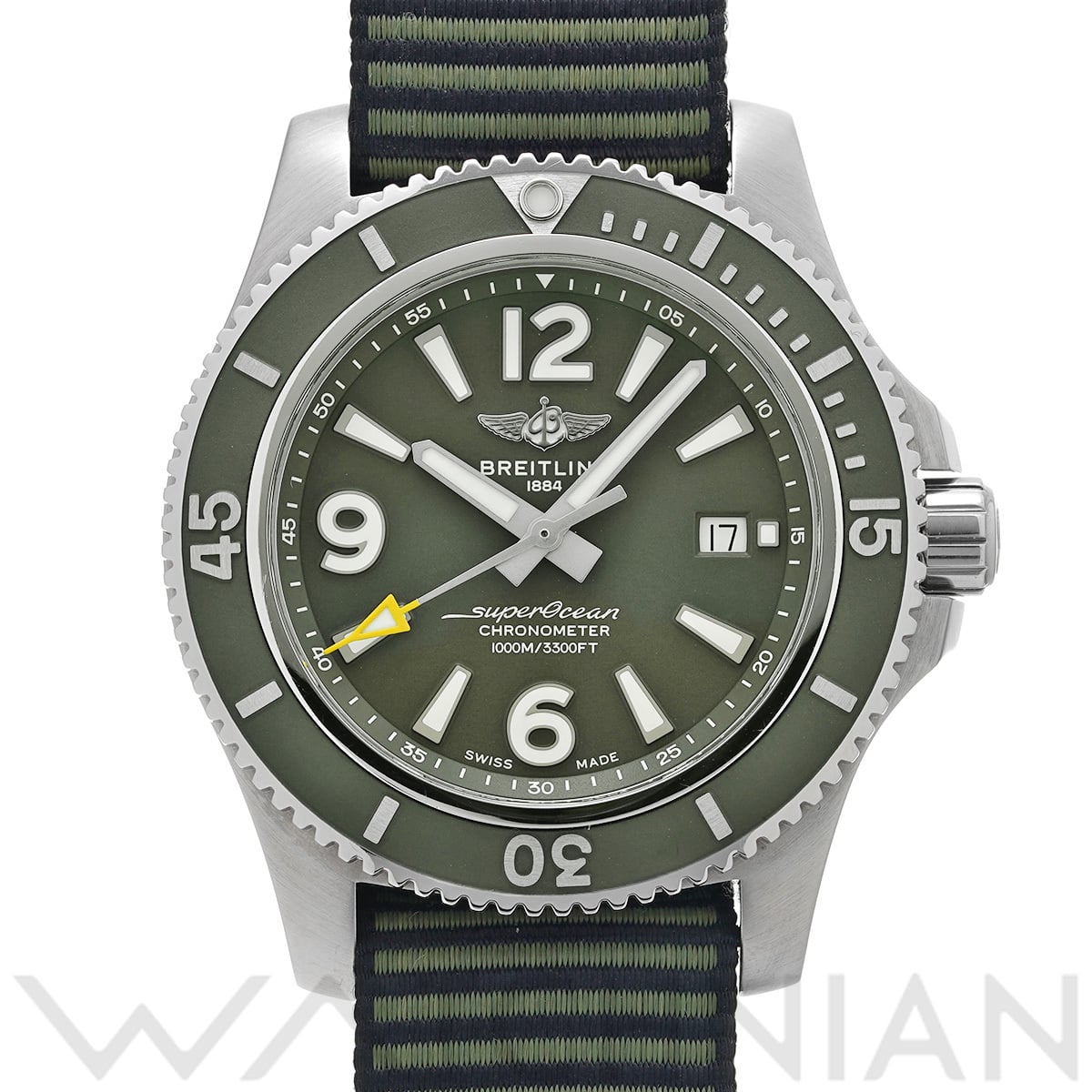 ブライトリング スーパーオーシャン オートマチック 44 アウターノウン A17367A11L1W1 マットグリーン メンズ 時計 【中古】【wristwatch】
