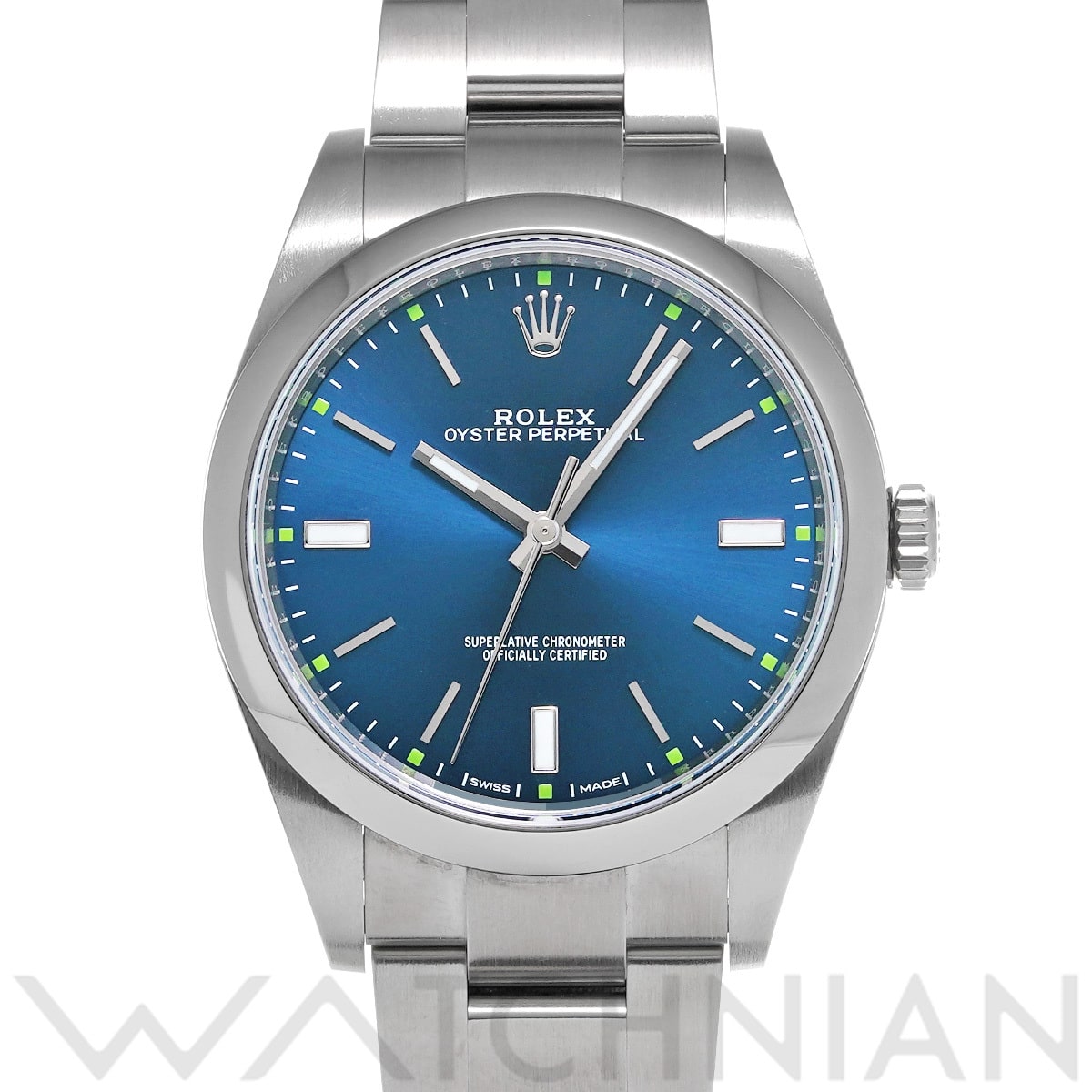 ロレックス オイスターパーペチュアル 39 114300 ブルー メンズ 時計 【中古】【wristwatch】