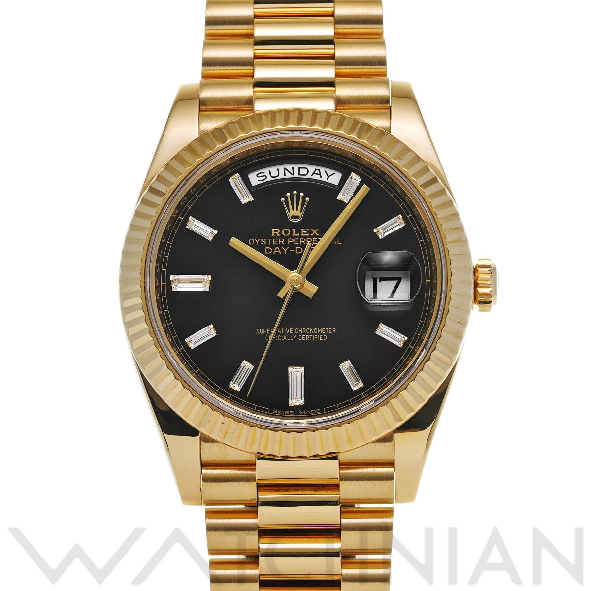 ロレックス デイデイト 40 228238A ブライトブラック/ダイヤモンド メンズ 時計 【中古】【wristwatch】