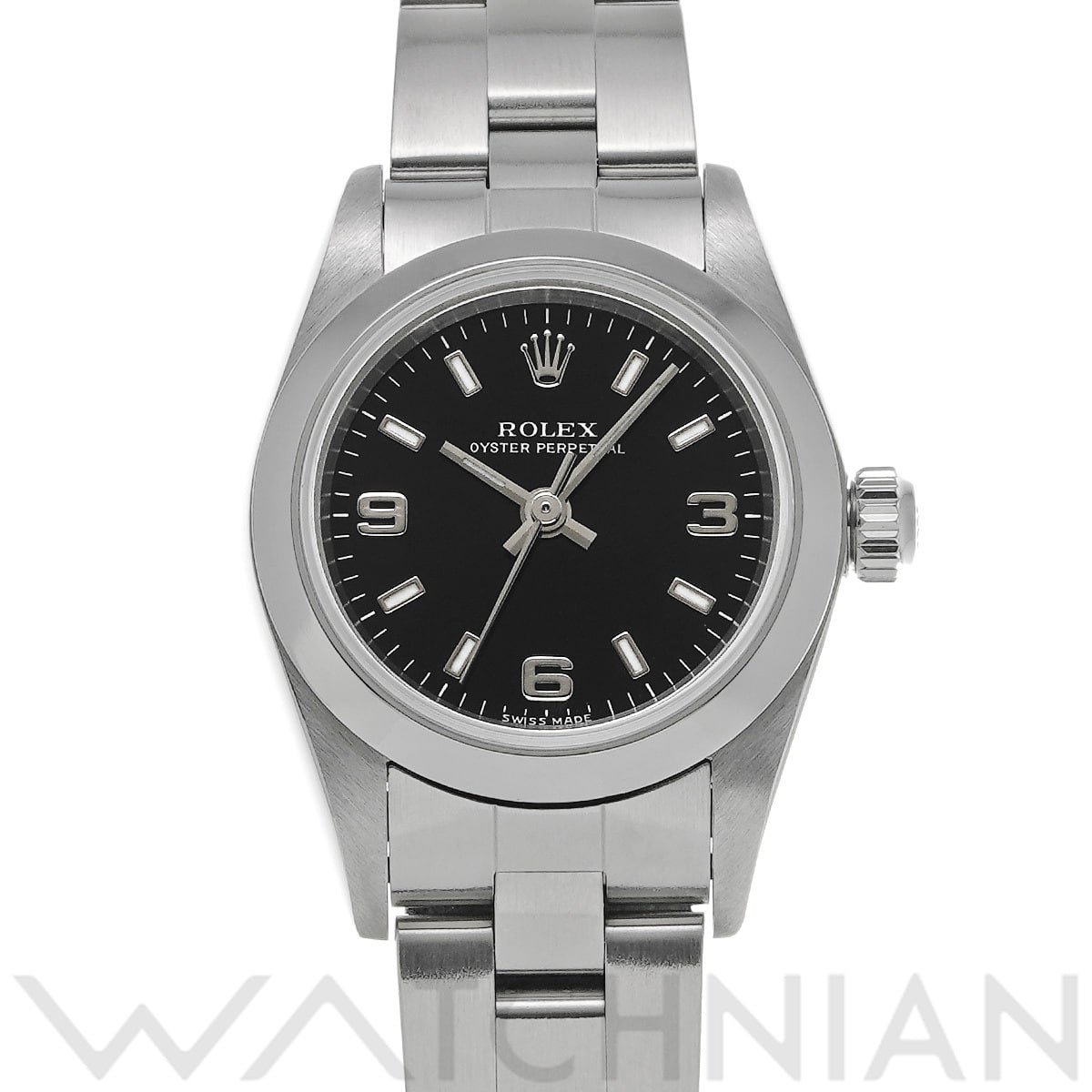ロレックス オイスターパーペチュアル 76080 ブラック レディース 時計 【中古】【wristwatch】