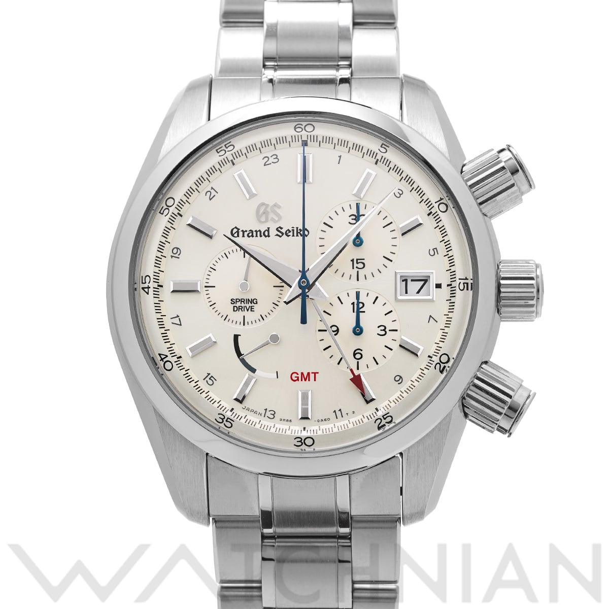 グランドセイコー スポーツコレクション スプリングドライブ クロノグラフ GMT SBGC201 シルバー メンズ 時計 【中古】【wristwatch】