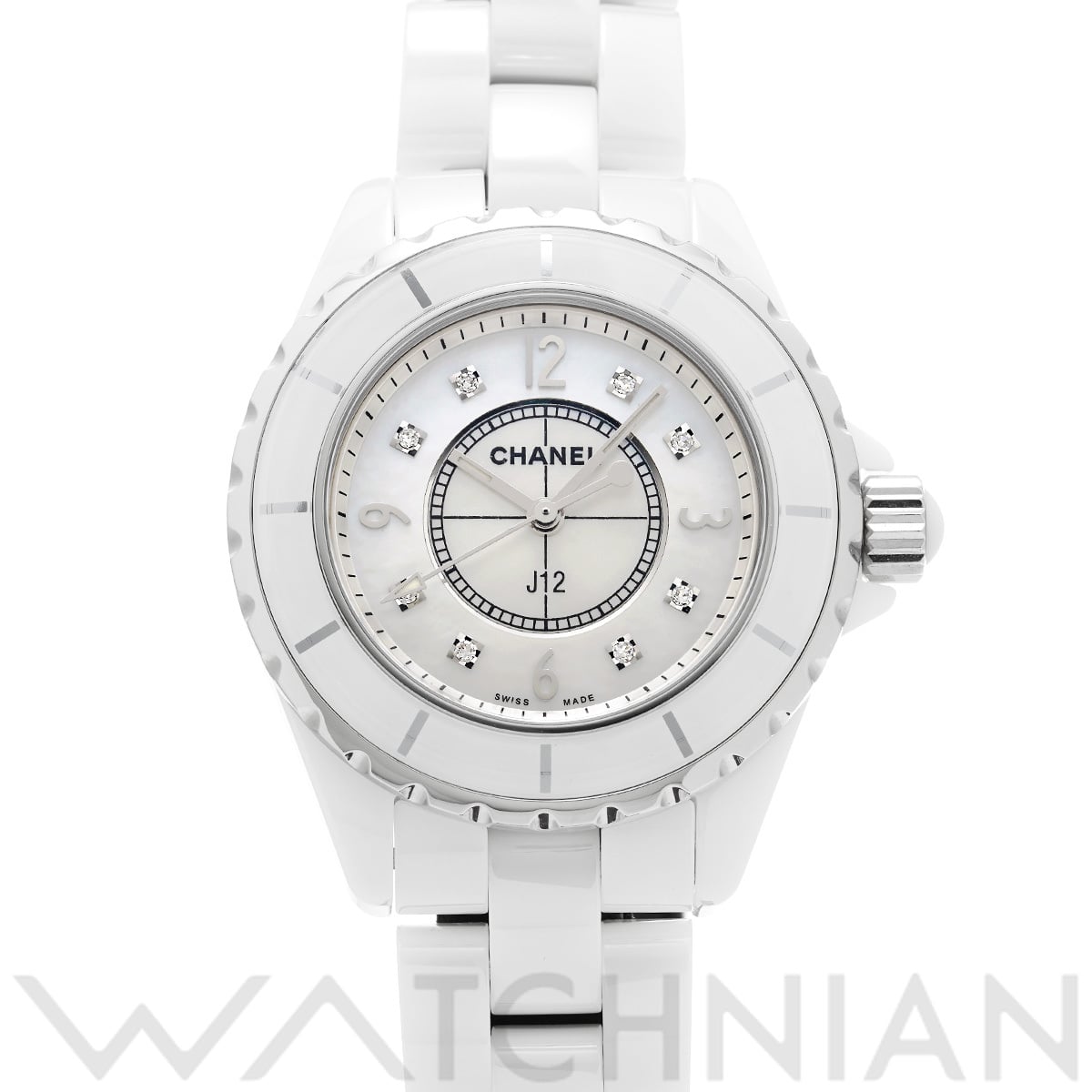 シャネル J12 33MM H2422 ホワイトシェル/ダイヤモンド レディース 時計 【中古】【wristwatch】