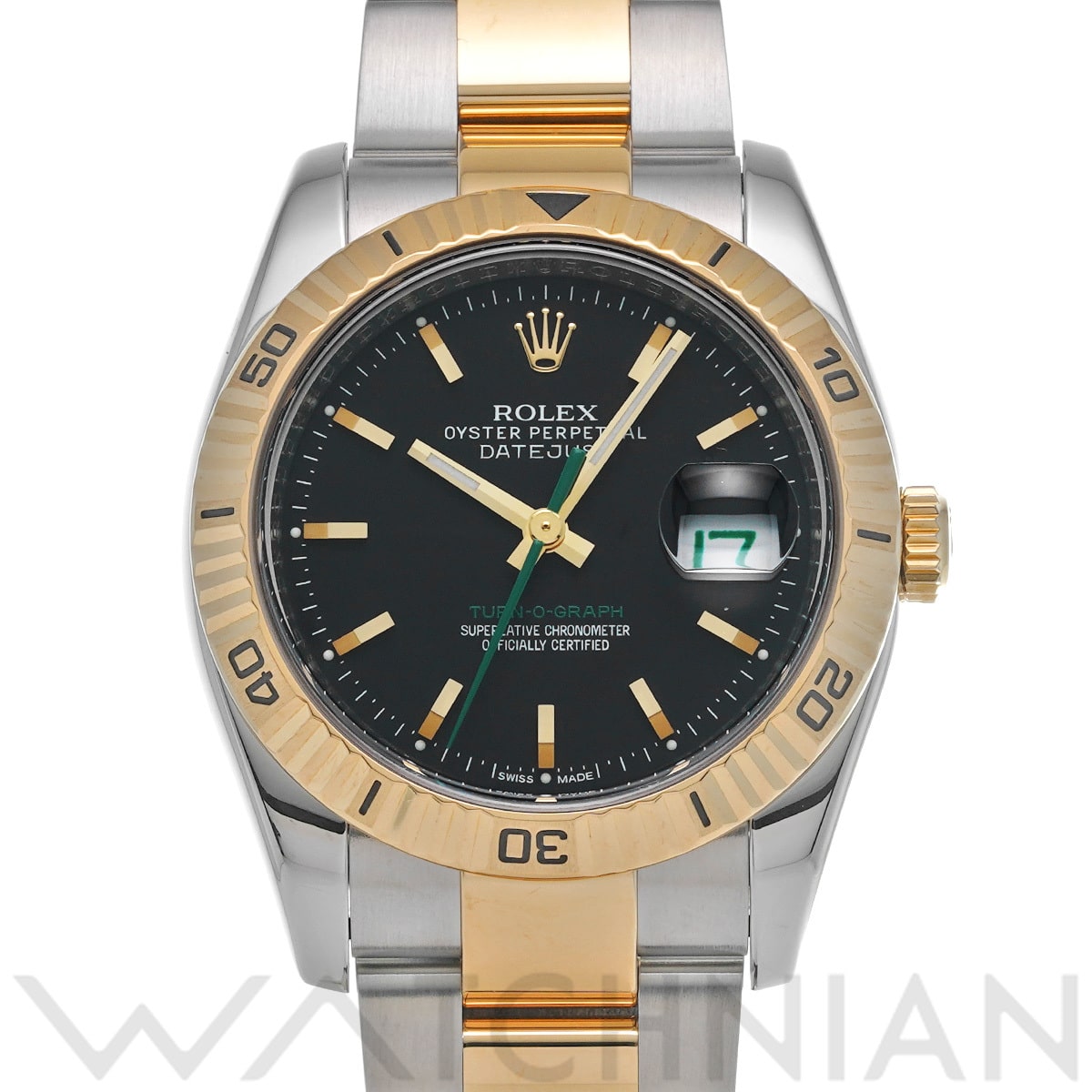 ロレックス デイトジャスト ターノグラフ 116263 ブラック メンズ 時計 【中古】【wristwatch】