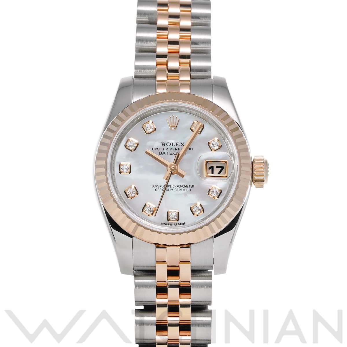 ロレックス レディ デイトジャスト 179171NG ホワイトシェル/ダイヤモンド レディース 時計 【中古】【wristwatch】