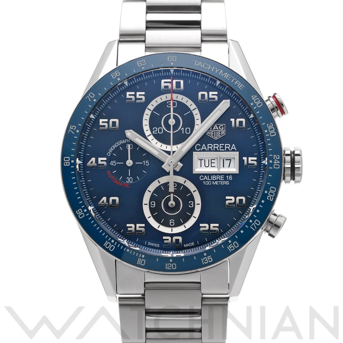 タグ ホイヤー カレラ キャリバー16 クロノグラフ デイデイト CV2A1V.BA0738 ブルー メンズ 時計 【中古】【wristwatch】