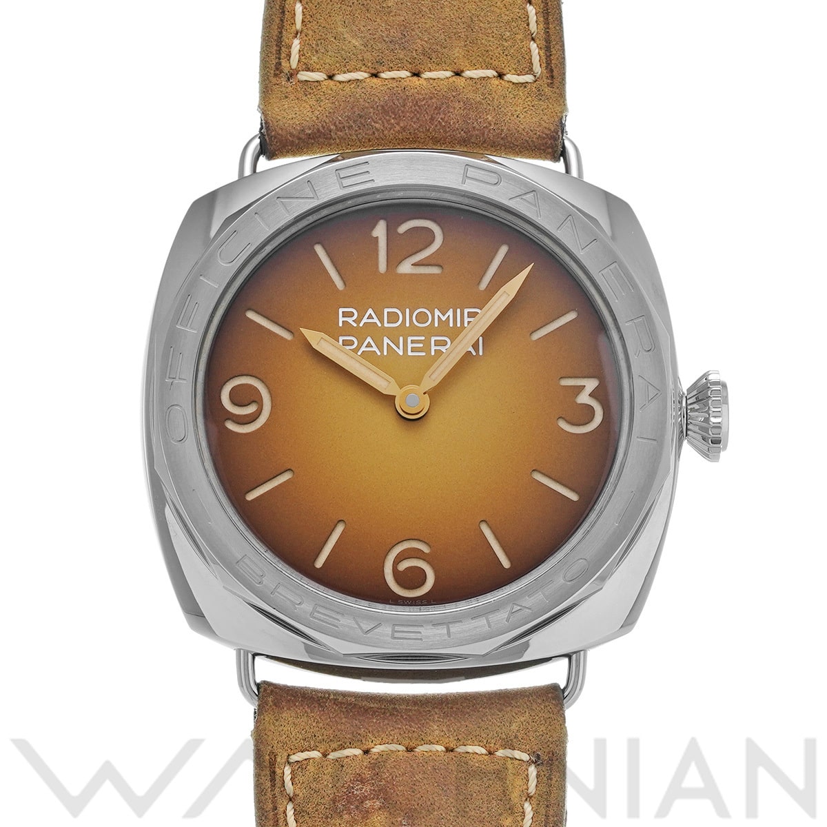 パネライ ラジオミール 3デイズ アッチャイオ PAM00687 ブラウン メンズ 時計 【中古】【wristwatch】