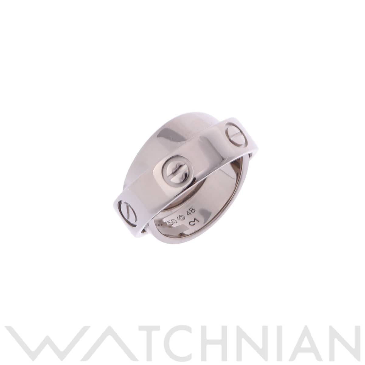 カルティエ シークレットラブリング #48 シルバー K18ホワイトゴールド WG レディース ジュエリー 【中古】【jewelry】