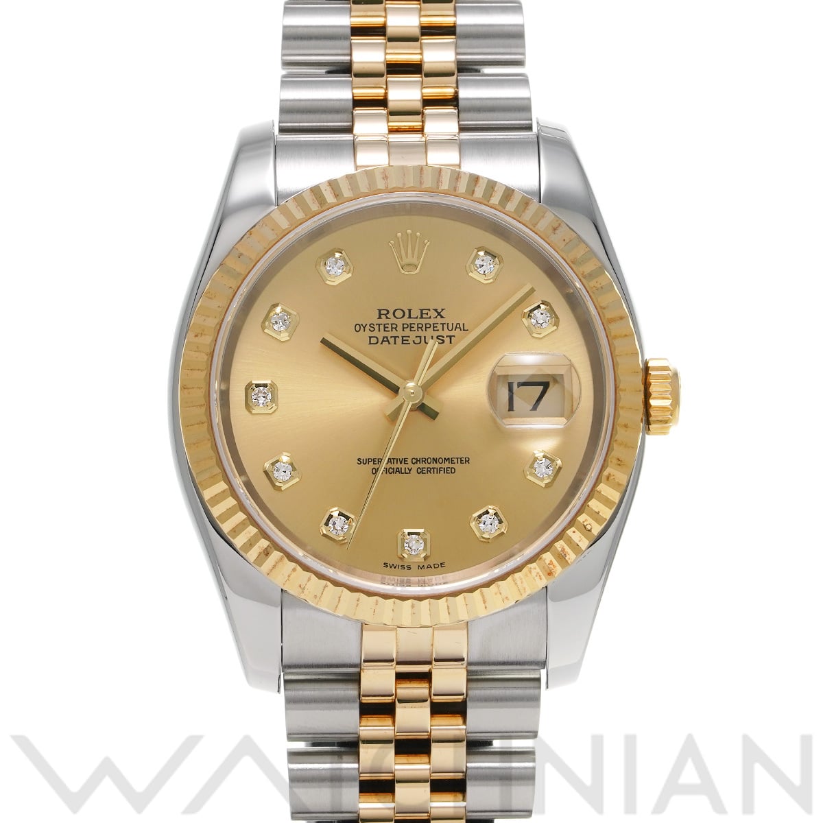 ロレックス デイトジャスト 116233 シャンパン/ダイヤモンド メンズ 時計 【中古】【wristwatch】
