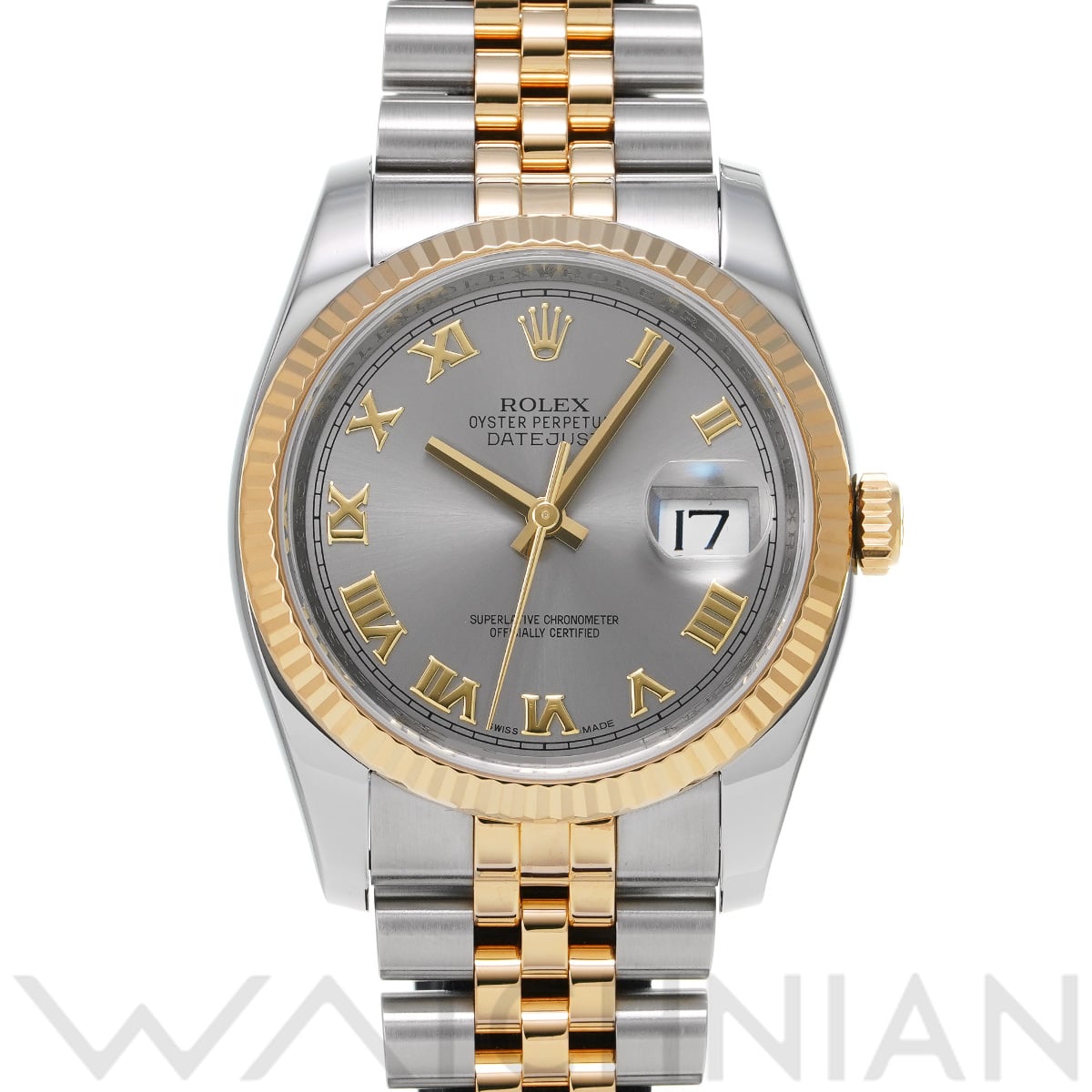 ロレックス デイトジャスト 36 116233 グレー メンズ 時計 【中古】【wristwatch】