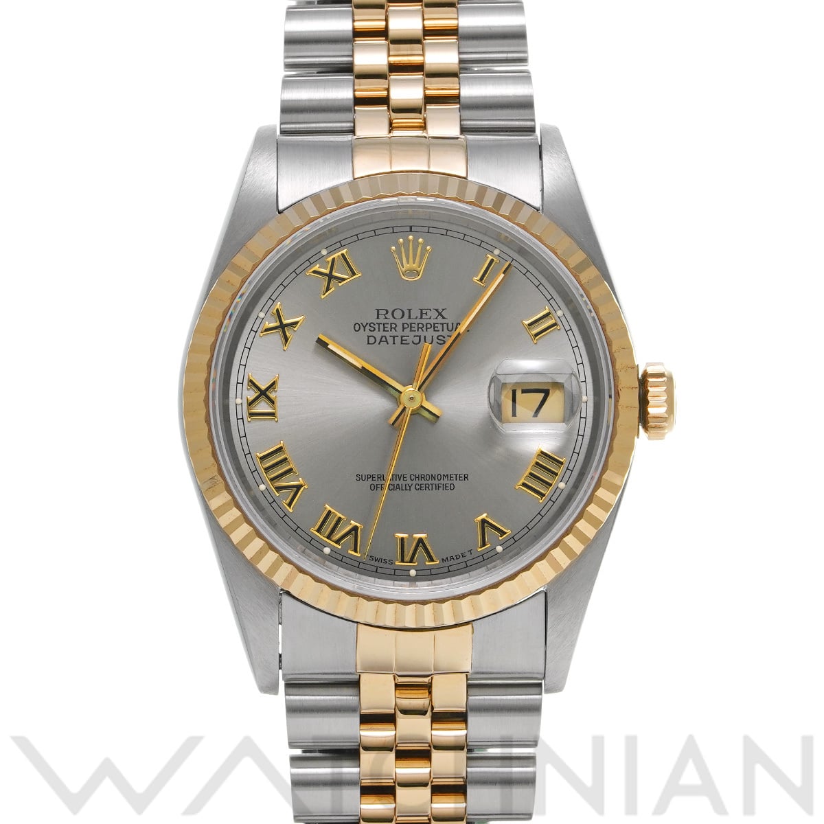 ロレックス デイトジャスト 16233 グレー メンズ 時計 【中古】【wristwatch】