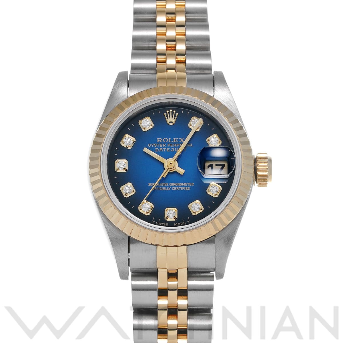 ロレックス デイトジャスト 69173G ブルー・グラデーション/ダイヤモンド レディース 時計 【中古】【wristwatch】