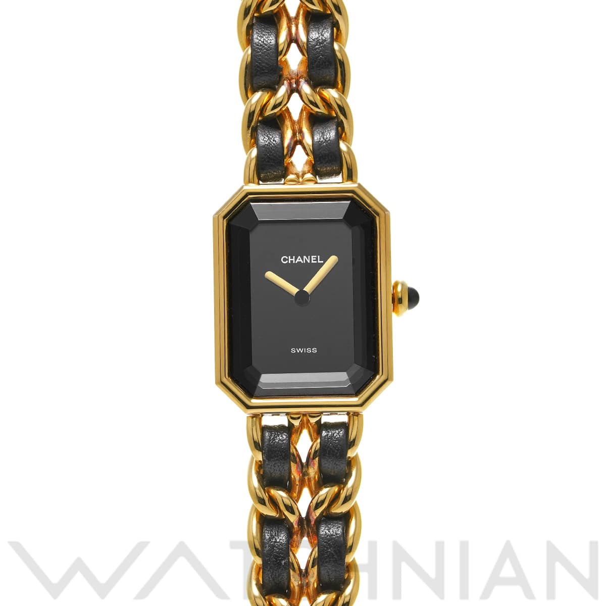 シャネル プルミエール L H0001 ブラック レディース 時計 【中古】【wristwatch】