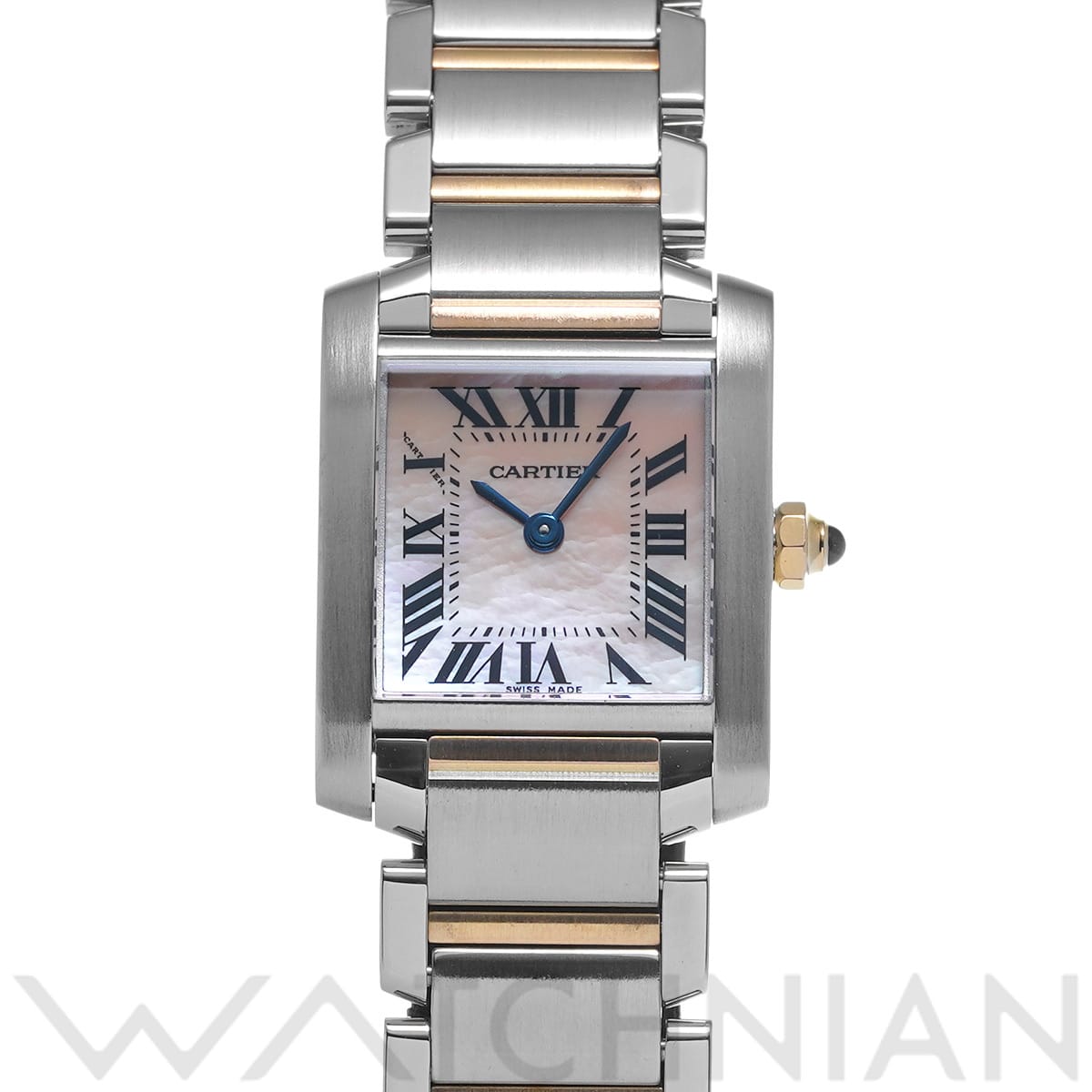 カルティエ タンク フランセーズ SM W51027Q4 ピンクシェル レディース 時計 【中古】【wristwatch】