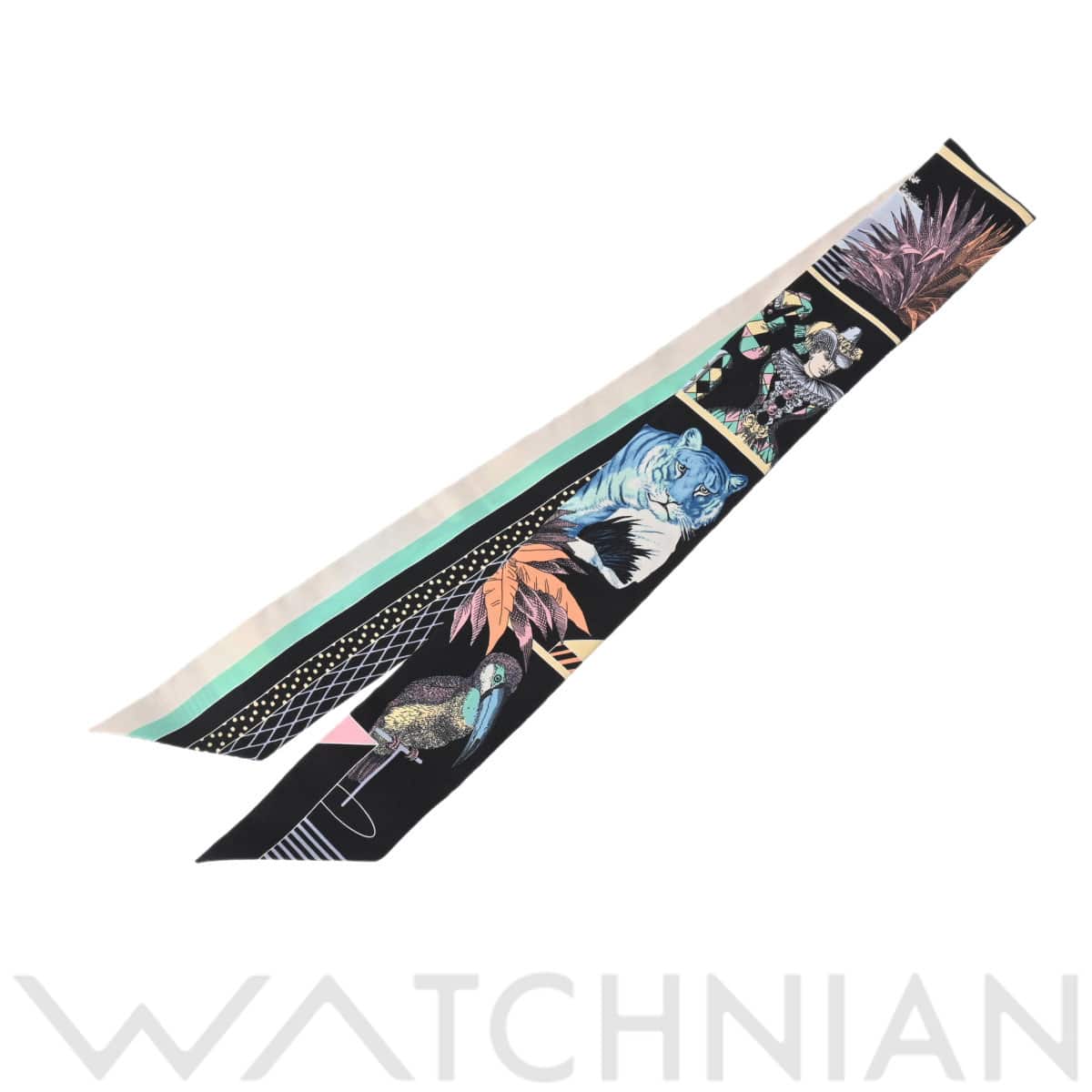 エルメス ツイリー Grand Theatre Nouveau ブラック シルク100％ レディース 【中古】【other】