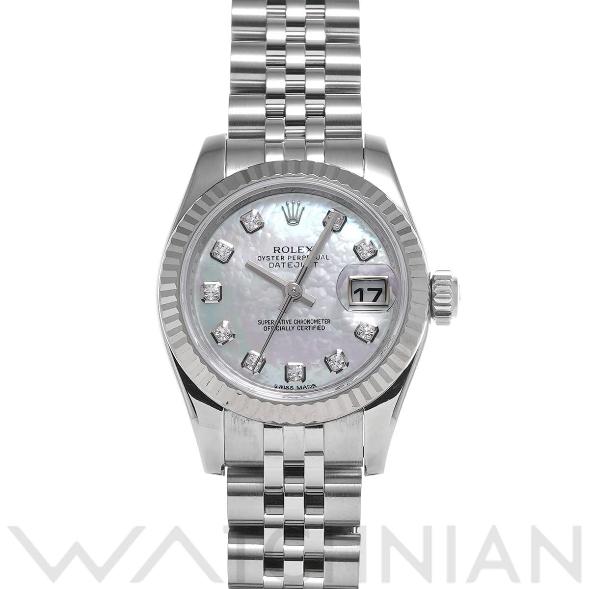 ロレックス レディ デイトジャスト 26 179174NG ホワイトシェル/ダイヤモンド レディース 時計 【中古】【wristwatch】