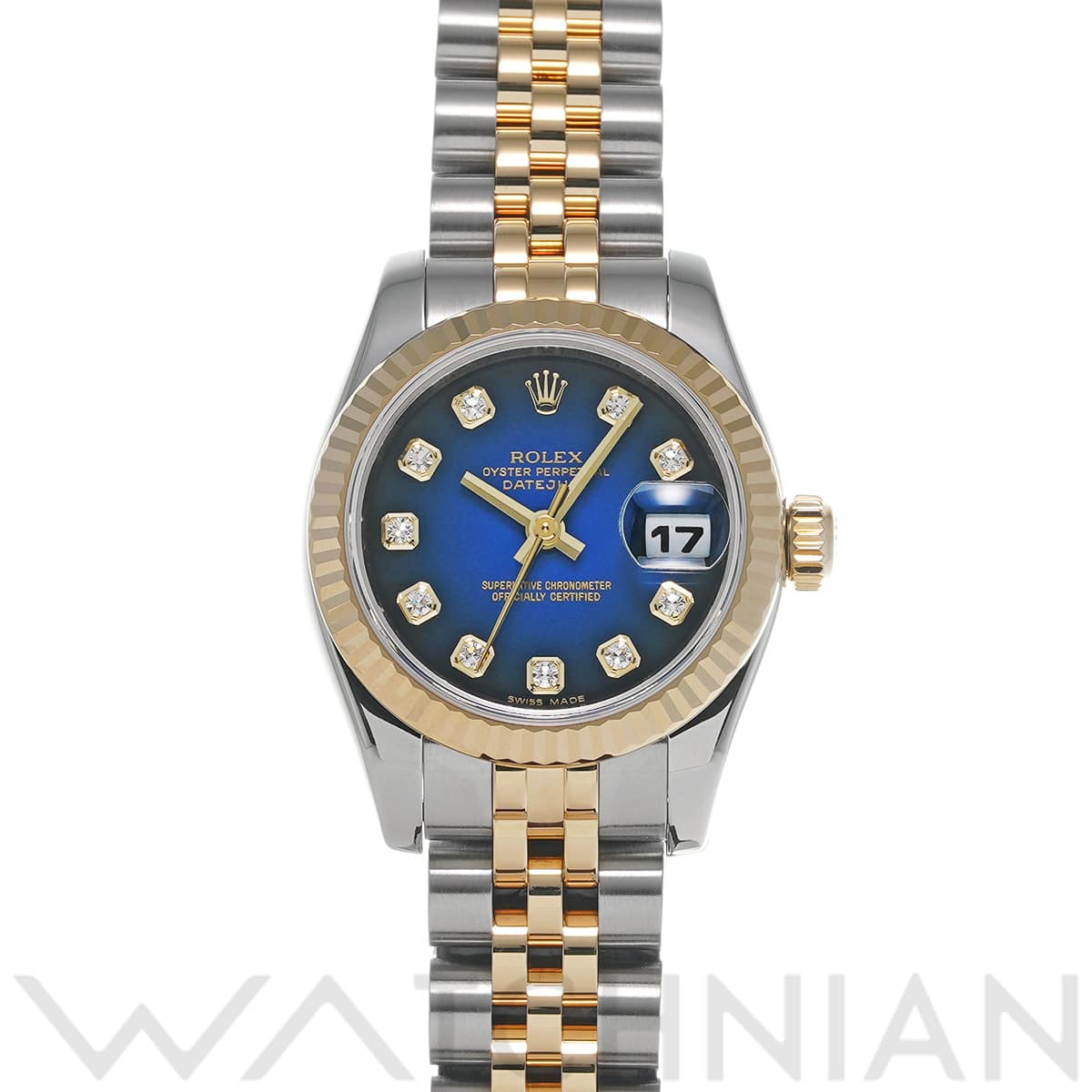 ロレックス レディ デイトジャスト 26 179173G ブルー・グラデーション/ダイヤモンド レディース 時計 【中古】【wristwatch】