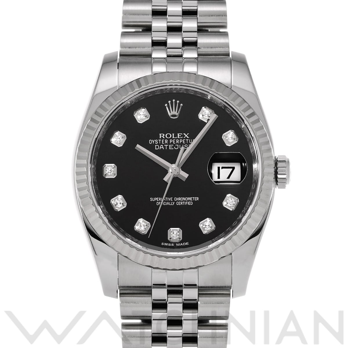 ロレックス デイトジャスト 36 116234G ブラック/ダイヤモンド メンズ 時計 【中古】【wristwatch】