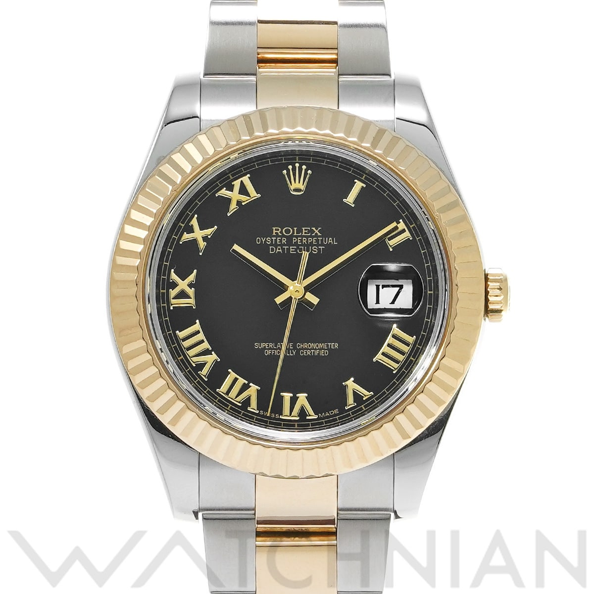 ロレックス デイトジャストII 116333 ブラック メンズ 時計 【中古】【wristwatch】