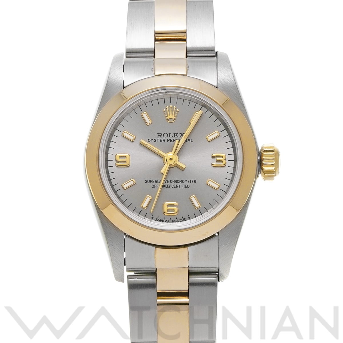 ロレックス オイスターパーペチュアル 67183 グレー レディース 時計 【中古】【wristwatch】