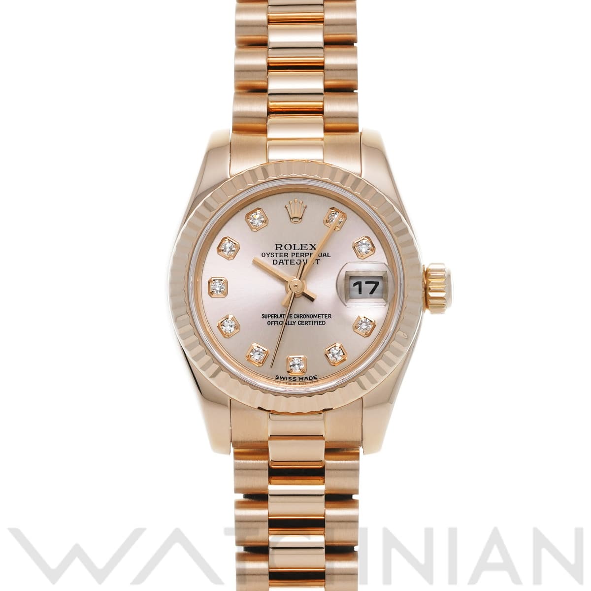 ロレックス レディ デイトジャスト 26 179175G ピンク/ダイヤモンド レディース 時計 【中古】【wristwatch】