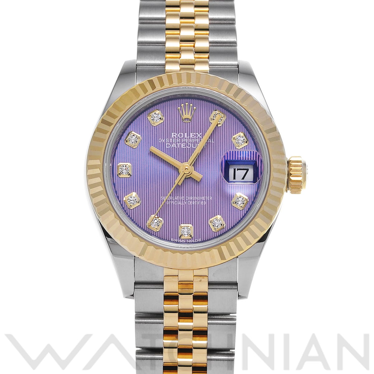 ロレックス レディ デイトジャスト 28 279173G ラベンダータペストリー/ダイヤモンド レディース 時計 【中古】【wristwatch】