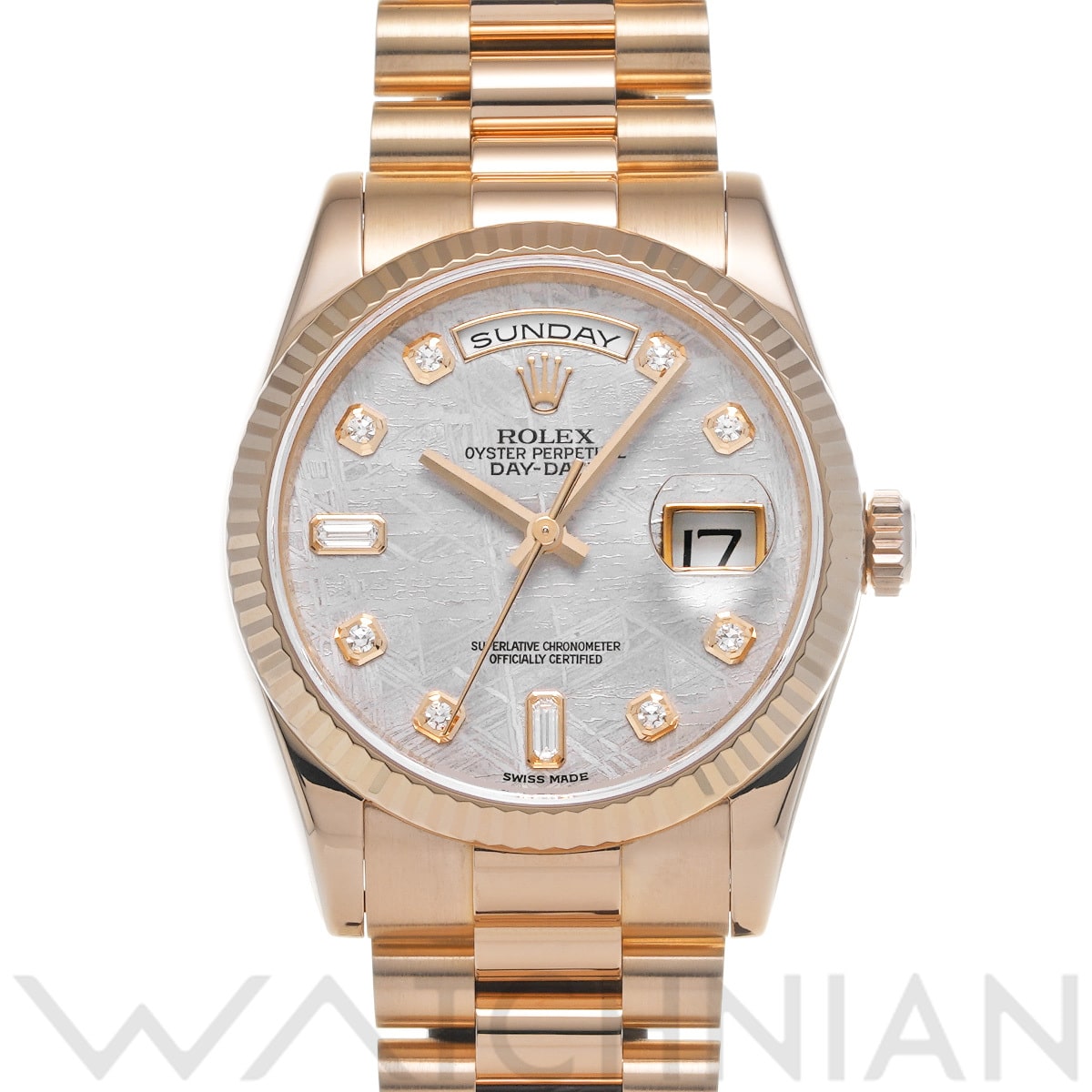 ロレックス デイデイト 36 118235A メテオライト/ダイヤモンド メンズ 時計 【中古】【wristwatch】