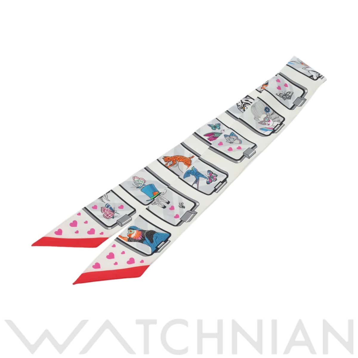 エルメス ツイリー HERMES STORY ホワイト 063875S シルク100％ レディース 【未使用】【other】