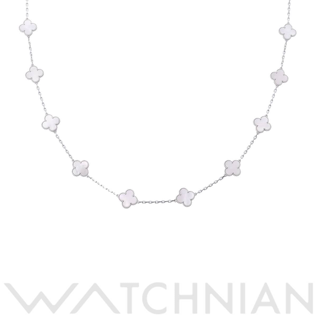 ヴァン クリーフ&アーペル ヴィンテージアルハンブラ ネックレス 20P シルバー VCARF48800 K18ホワイトゴールド WG レディース ジュエリー 【中古】【jewelry】