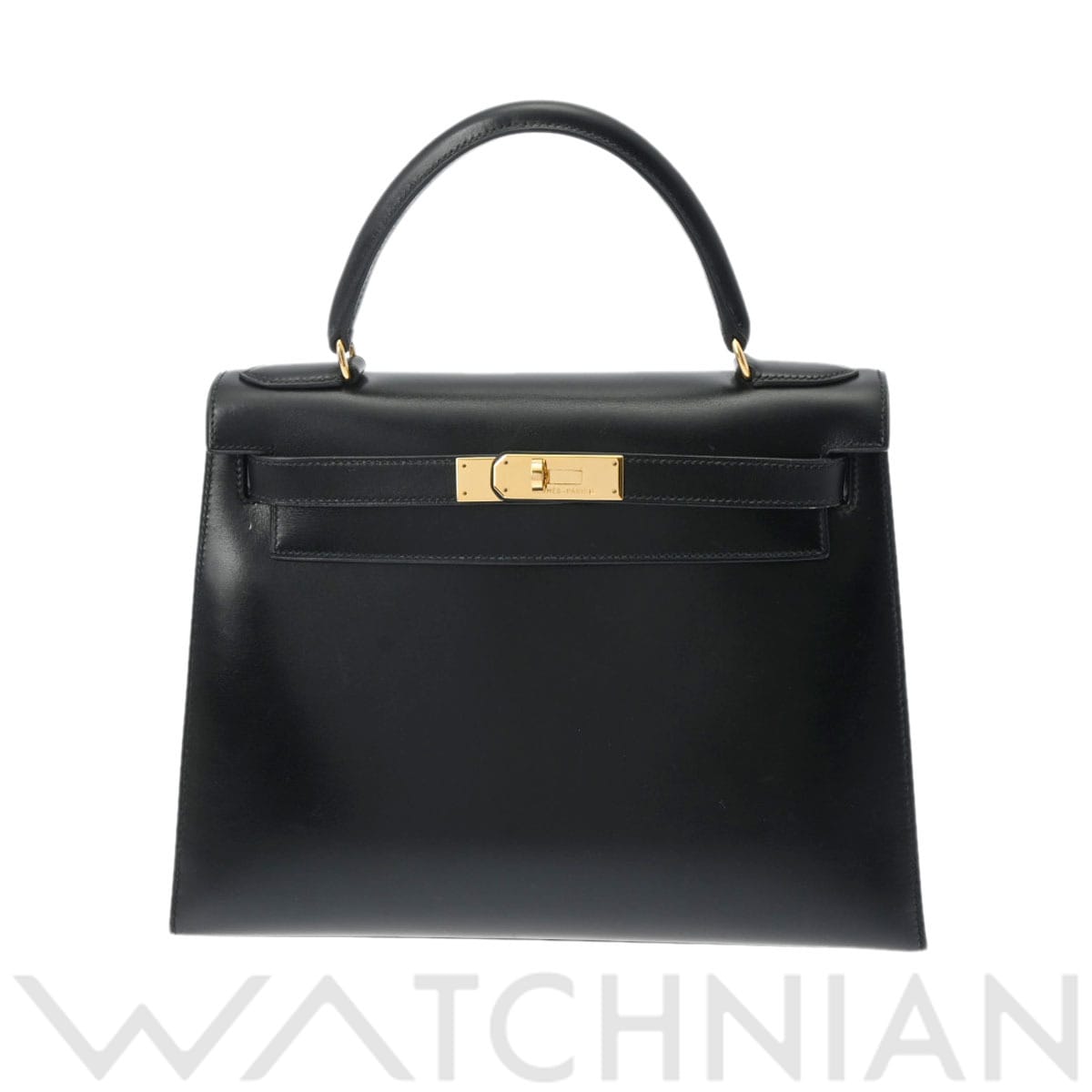 エルメス ケリー 28 外縫い 2WAY ブラック/ゴールド金具 ボックスカーフ レディース バッグ 【中古】【bag】