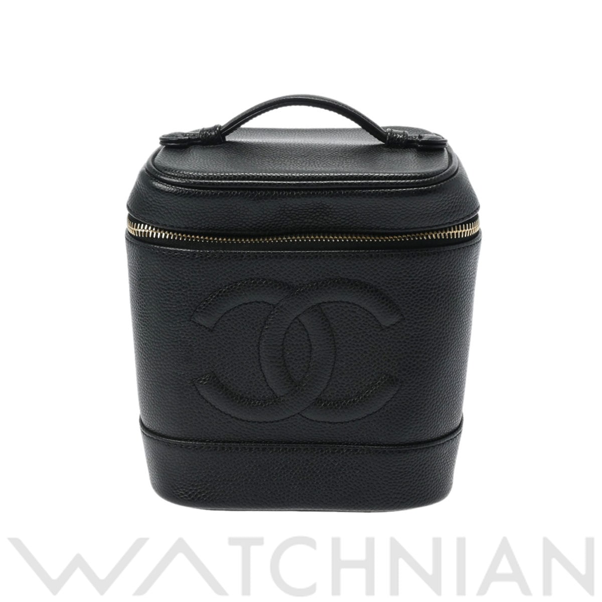 シャネル バニティ ブラック/ゴールド金具 A01998 キャビアスキン レディース バッグ 【中古】【bag】