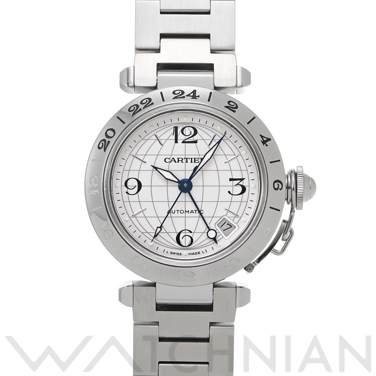 カルティエ パシャ C メリディアン GMT W31078M7 シルバー ユニセックス 時計 【中古】【wristwatch】
