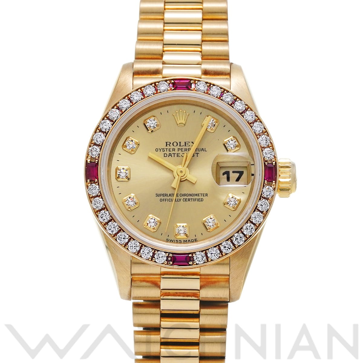 ロレックス デイトジャスト 69068G シャンパン/ダイヤモンド レディース 時計 【中古】【wristwatch】