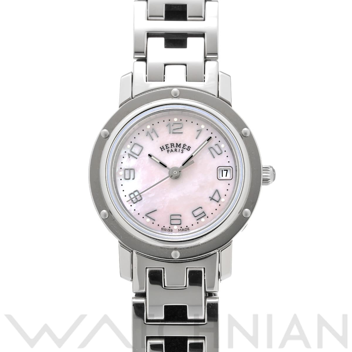 エルメス クリッパー ナクレ CL4.210 ピンクシェル レディース 時計 【中古】【wristwatch】