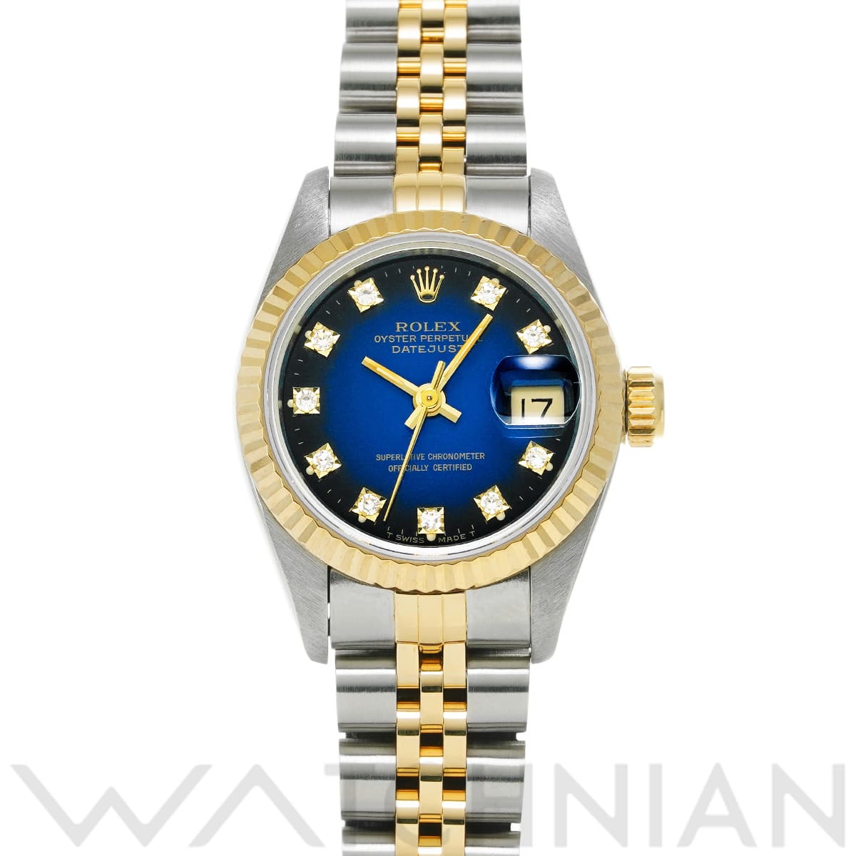 ロレックス デイトジャスト 69173G ブルー・グラデーション/ダイヤモンド レディース 時計 【中古】【wristwatch】