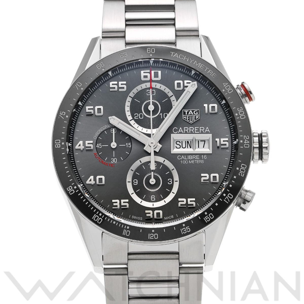 タグ ホイヤー カレラ キャリバー16 クロノグラフ デイデイト CV2A1U.BA0738 グレー メンズ 時計 【中古】【wristwatch】