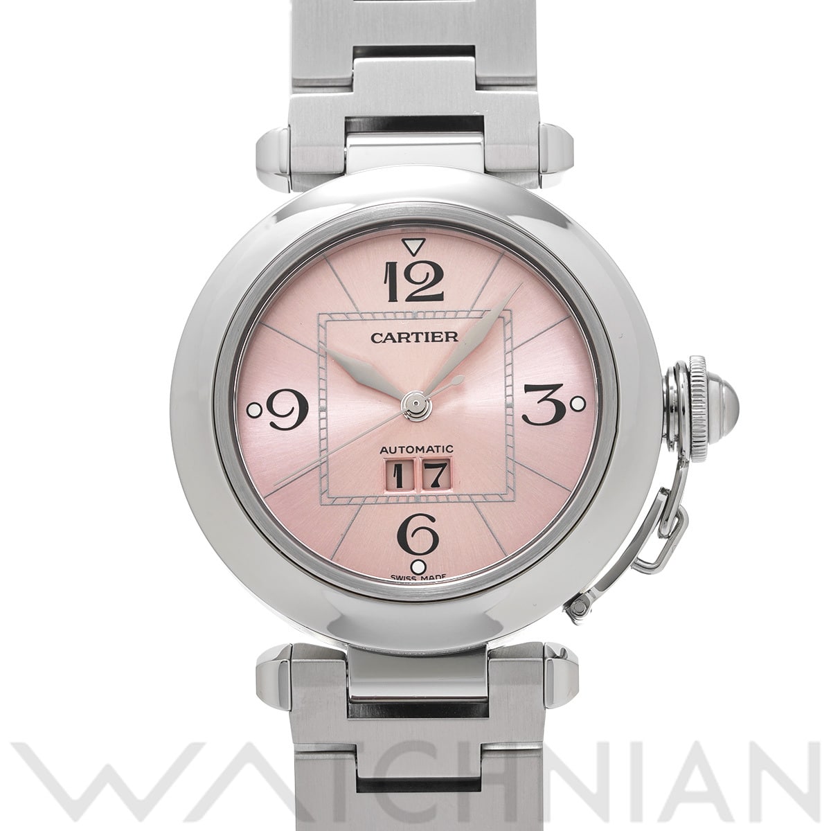 カルティエ パシャC ビッグデイト W31058M7 ピンク ユニセックス 時計 【中古】【wristwatch】