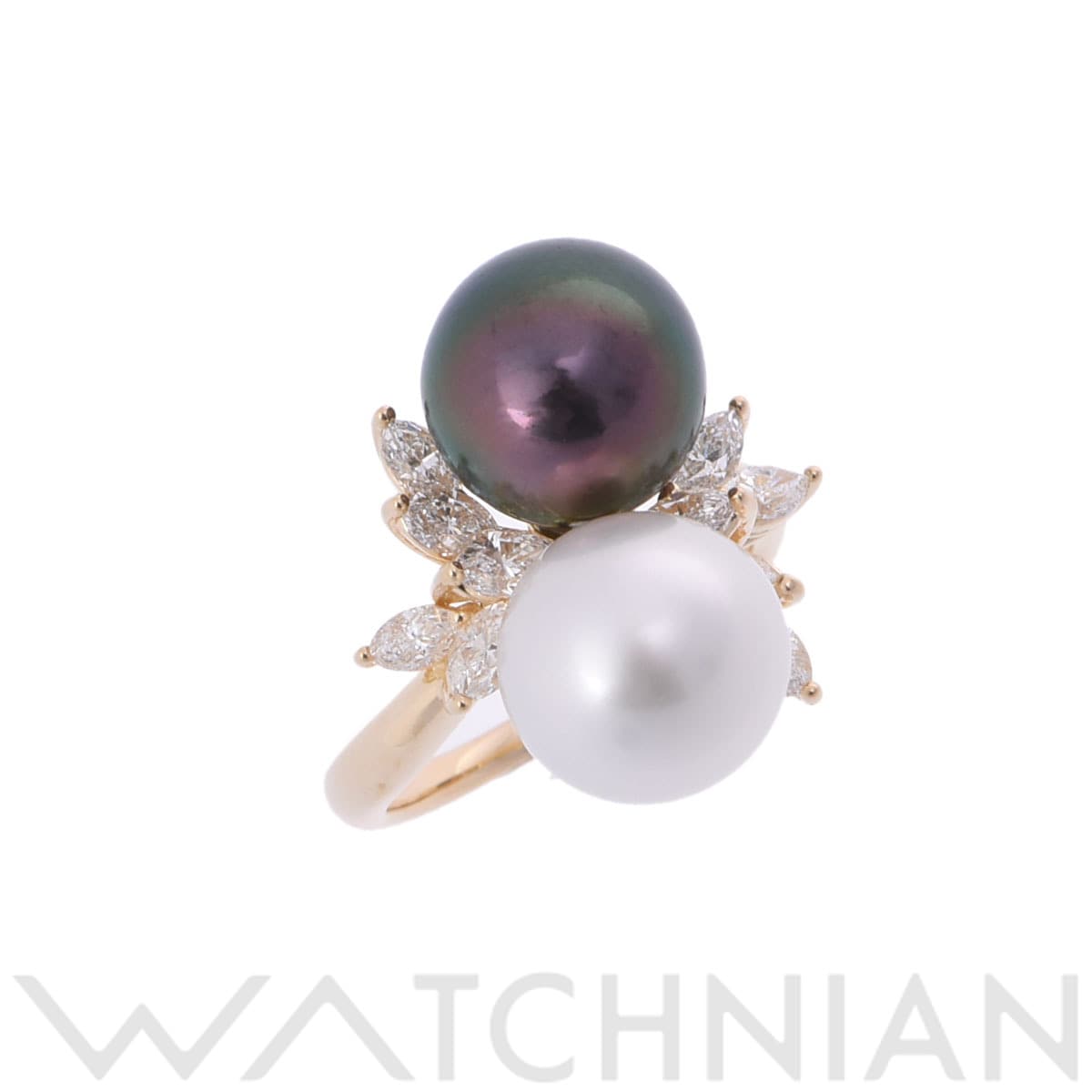 クイーン パール リング ゴールド K18イエローゴールド YG レディース ジュエリー 【中古】【jewelry】