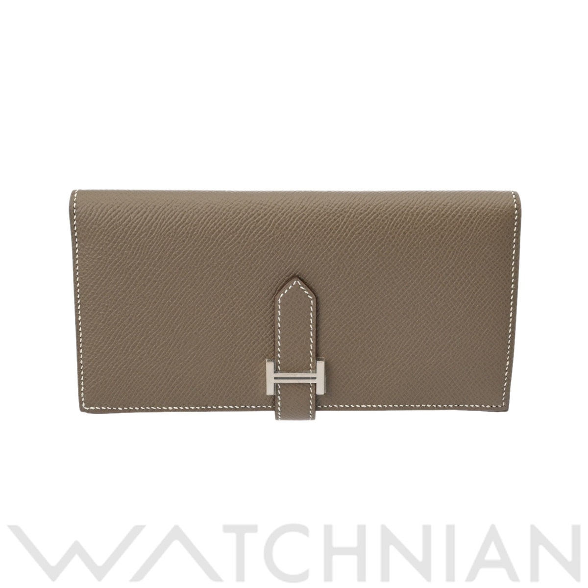 エルメス ベアンスフレ エトゥープ/パラジウム金具 ヴォーエプソン レディース 財布 【未使用】【purse】