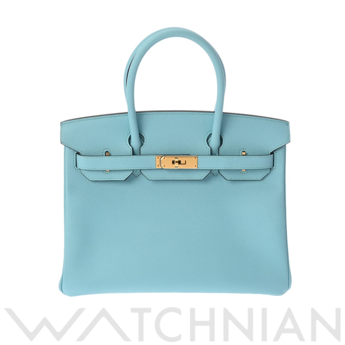 エルメス バーキン 30 ブルーアトール/ゴールド金具 ヴォーエプソン レディース バッグ 【中古】【bag】
